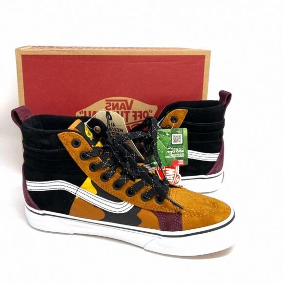 VANS Sk8-Hi Mte Dx Suede Canvas Brown Check Yell VN0A3DQ522Z 8.5 Size Women's - Picture 6 of 8